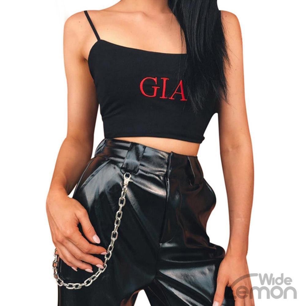 I.AM.GIA Samurai Crop Tank Top Black Red